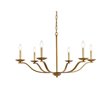 Pemberly Row 6-Light Mid-Century Metal Pendant in Brass Finish