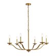 Pemberly Row 6-Light Mid-Century Metal Pendant in Brass Finish