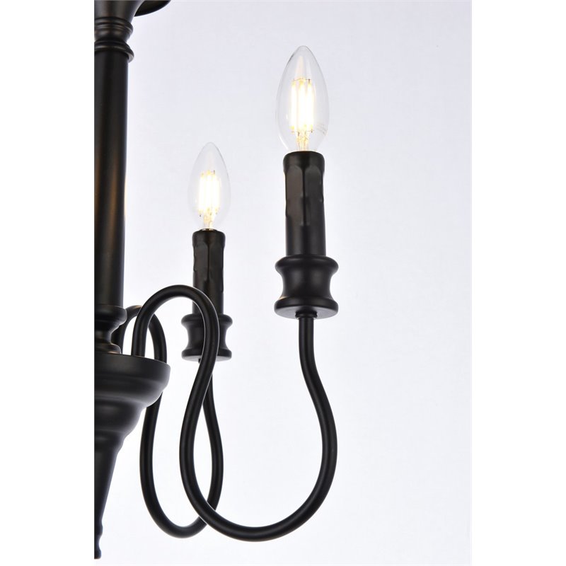 Pemberly Row 4-Light Mid-Century Metal Pendant in Black Finish