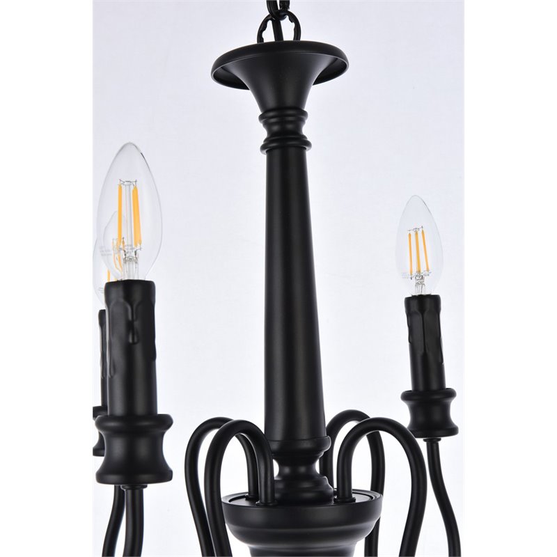 Pemberly Row 4-Light Mid-Century Metal Pendant in Black Finish