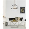 Pemberly Row 4-Light Farmhouse Metal Pendant in Black and Brass Finish