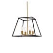 Pemberly Row 4-Light Farmhouse Metal Pendant in Black and Brass Finish