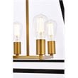 Pemberly Row 4-Light Farmhouse Metal Pendant in Black and Brass Finish