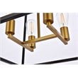 Pemberly Row 4-Light Farmhouse Metal Pendant in Black and Brass Finish