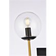 Pemberly Row 2-Light Metal Wall Sconce w/ Clear Shade in Black and Brass