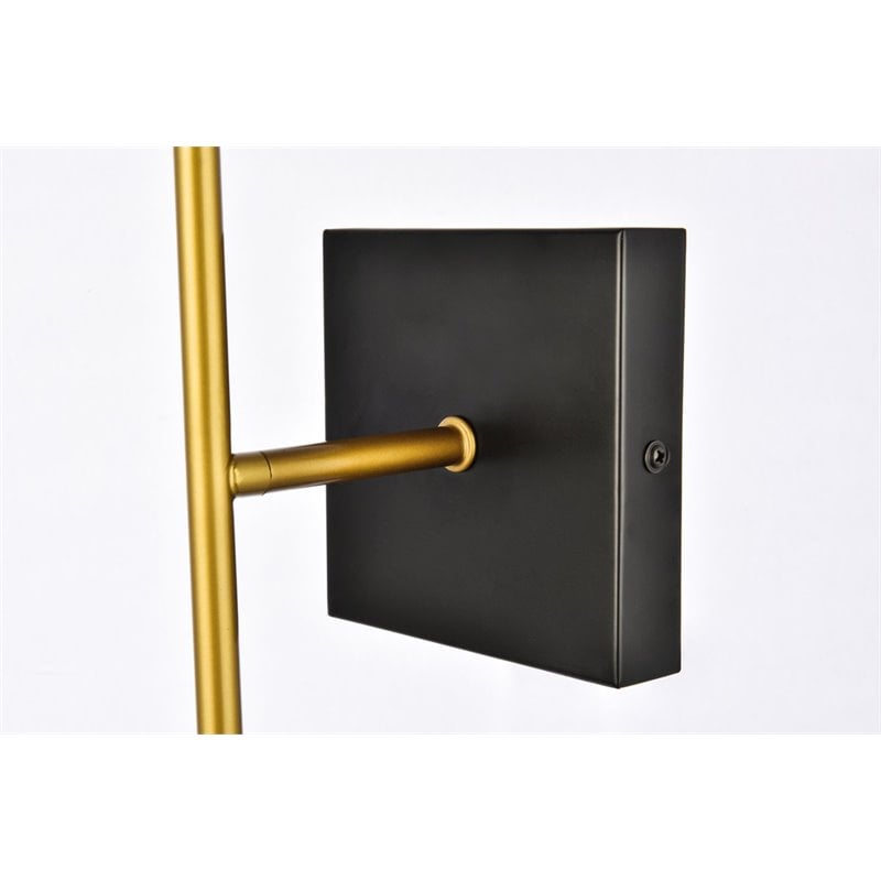 Pemberly Row 2-Light Metal Wall Sconce w/ Clear Shade in Black and Brass