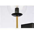 Pemberly Row 2-Light Metal Wall Sconce w/ Clear Shade in Black and Brass