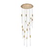 Pemberly Row 16-Lights Modern Metal and Crystal Pendant in Satin Gold