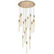 Pemberly Row 16-Lights Modern Metal and Crystal Pendant in Satin Gold