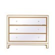 Pemberly Row Modern 3-Drawer Solid Wood and MDF Chest in Gold