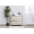 Pemberly Row Modern 3-Drawer Solid Wood and MDF Chest in Gold