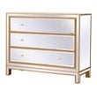 Pemberly Row Modern 3-Drawer Solid Wood and MDF Chest in Gold