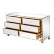 Pemberly Row 6-Drawer Solid Wood and MDF Dresser in Gold Finish