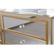 Pemberly Row 6-Drawer Solid Wood and MDF Dresser in Gold Finish