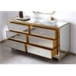 Pemberly Row 6-Drawer Solid Wood and MDF Dresser in Gold Finish