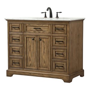 Pemberly Row 42&quot Aluminum Alloy Single Bathroom Vanity in Driftwood