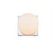 Pemberly Row 1-Light Iron & Glass Bath Sconce in Chrome/Frosted White