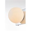 Pemberly Row 1-Light Iron & Glass Bath Sconce in Chrome/Frosted White