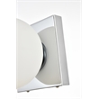 Pemberly Row 1-Light Iron & Glass Bath Sconce in Chrome/Frosted White