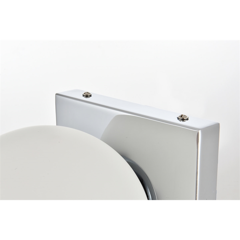 Pemberly Row 1-Light Iron & Glass Bath Sconce in Chrome/Frosted White