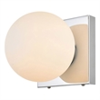 Pemberly Row 1-Light Iron & Glass Bath Sconce in Chrome/Frosted White