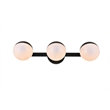 Pemberly Row 3-Light Metal Bath Sconce in Black/Frosted White