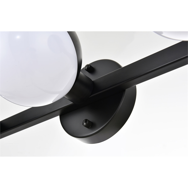 Pemberly Row 3-Light Metal Bath Sconce in Black/Frosted White