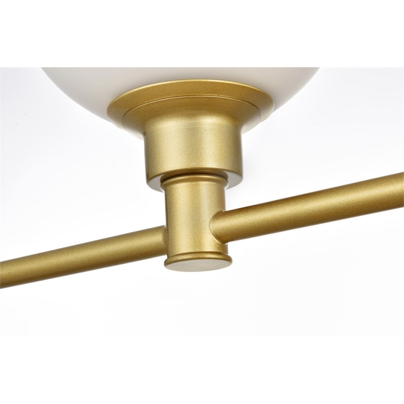 Pemberly Row 3-Light Iron/Glass Bath Sconce in Brass/Frosted White
