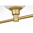 Pemberly Row 3-Light Iron/Glass Bath Sconce in Brass/Frosted White