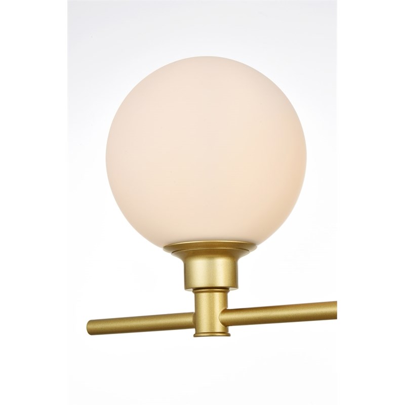 Pemberly Row 3-Light Iron/Glass Bath Sconce in Brass/Frosted White