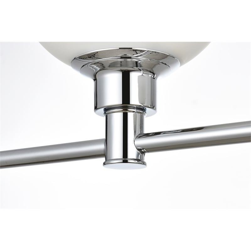 Pemberly Row 5-Light Iron/Glass Bath Sconce in Chrome/Frosted White