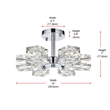 Pemberly Row 6-Light Metal & Glass Flush Mount in Chrome/Clear