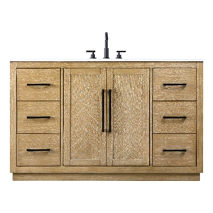 Pemberly Row Transitional 54&quot Single Bathroom Vanity In Linen Oak