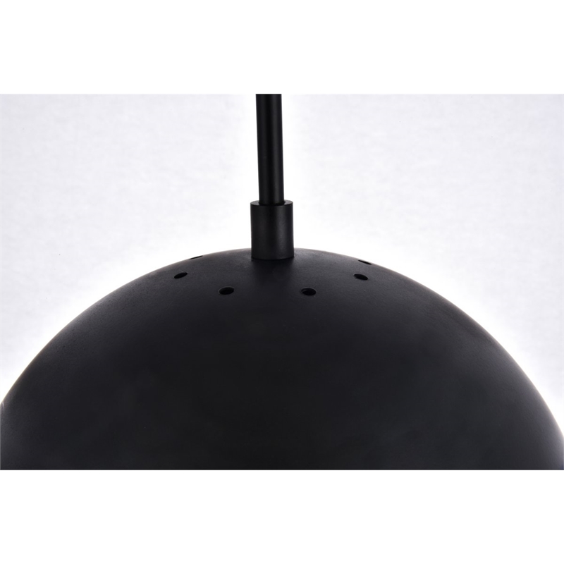 Pemberly Row Eclipse 1-Light Metal & Glass Pendant in Black and Clear