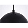 Pemberly Row Eclipse 1-Light Metal & Glass Pendant in Black and Clear