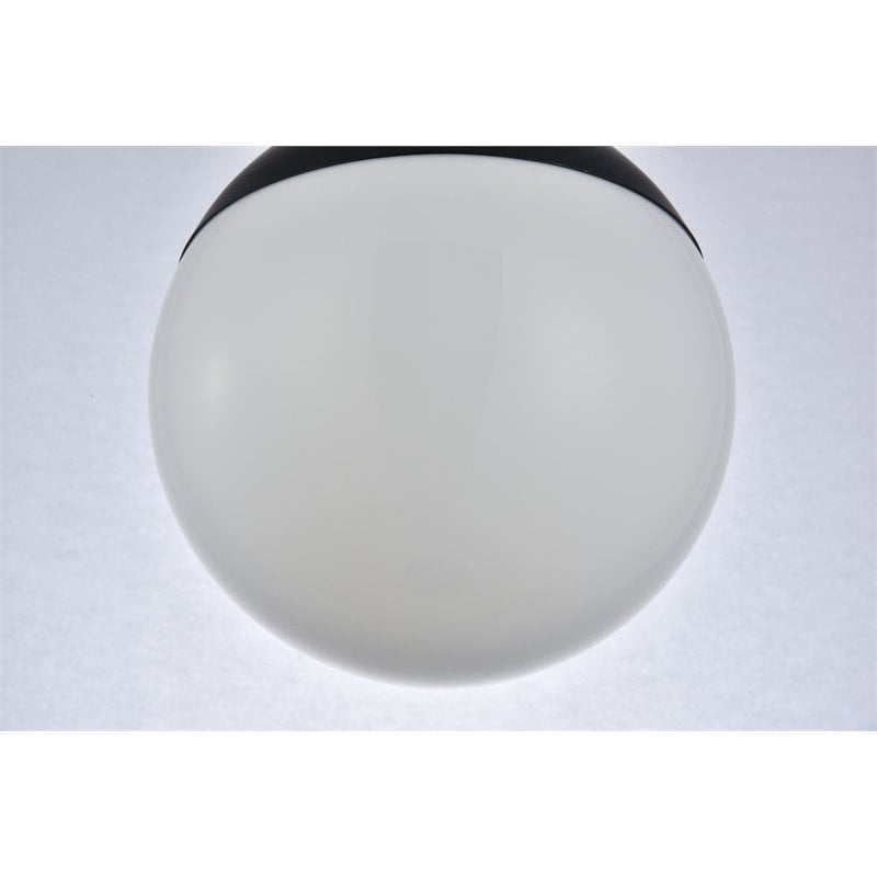 Pemberly Row 1-Light Mid-Century Metal Pendant in Black/Frosted White