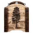 Pemberly Row Transitional Wood Magazine Rack with Pine Design in Brown