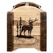 Pemberly Row Transitional Wood Magazine Rack with Elk Design in Brown