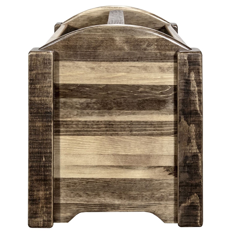 Pemberly Row Modern Transitional Wood Magazine Rack in Natural