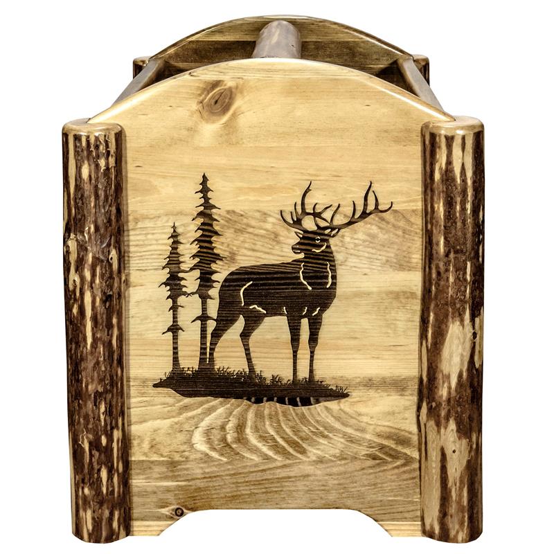 Pemberly Row Modern Transitional Wood Magazine Rack in Brown