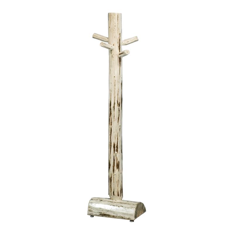 Pemberly Row Handcrafted Transitional Wood Coat Tree in Natural