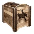 Pemberly Row Transitional Wood Magazine Rack with Bronc Design in Brown