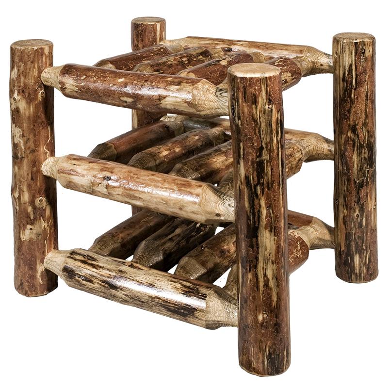 Pemberly Row Transitional Wood Countertop Wine Rack in Brown