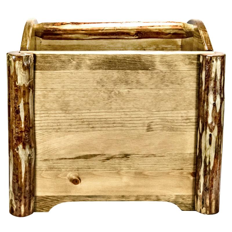 Pemberly Row Modern Transitional Solid Wood Magazine Rack in Brown