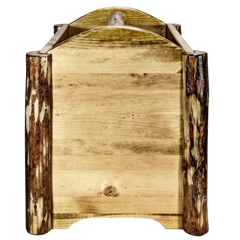 Pemberly Row Modern Transitional Solid Wood Magazine Rack in Brown