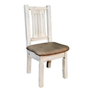 Pemberly Row Wood Side Chair with Buckskin Pattern in Natural