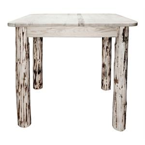 Pemberly Row Counter Height Square 4 Post Wood Dining Table in Natural