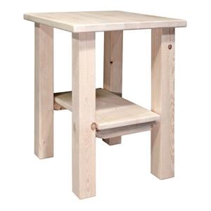 Pemberly Row Transitional Wood Nightstand with Shelf in Natural