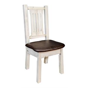 Pemberly Row Transitional Solid Pine Wood Side Chair in Natural
