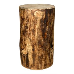 Pemberly Row Modern Transitional 18&quot Wood Cowboy Stump in Brown